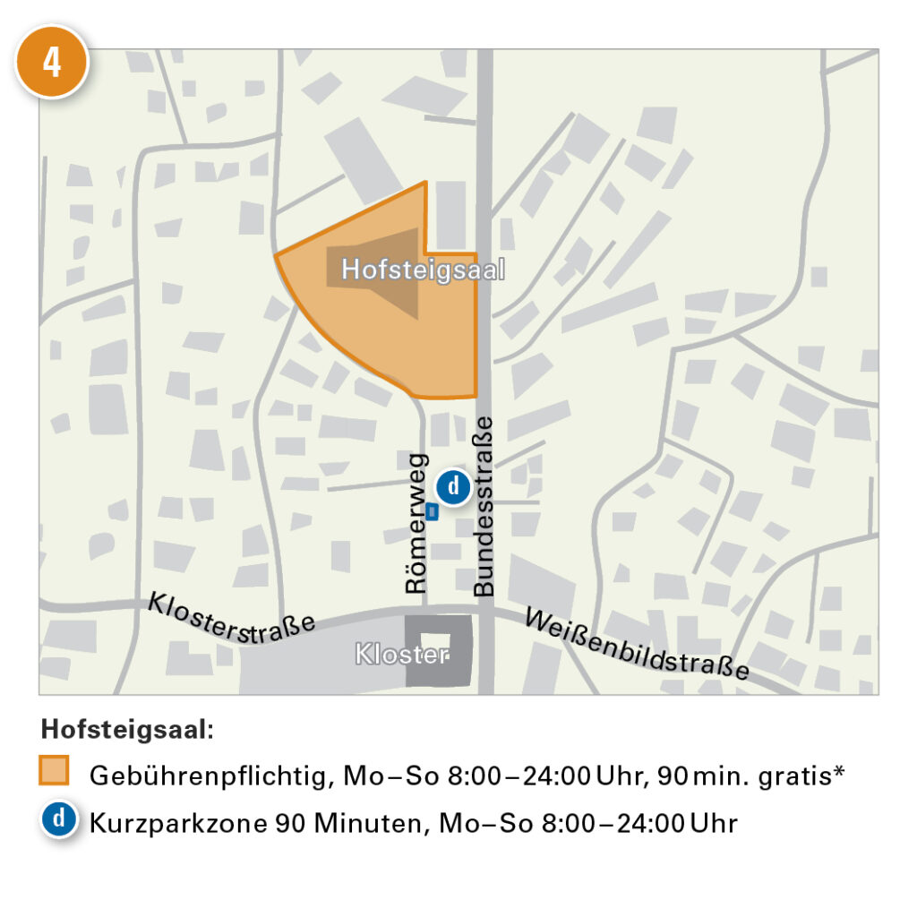Detailplan der Parkzone Hofsteigsaal in Lauterach