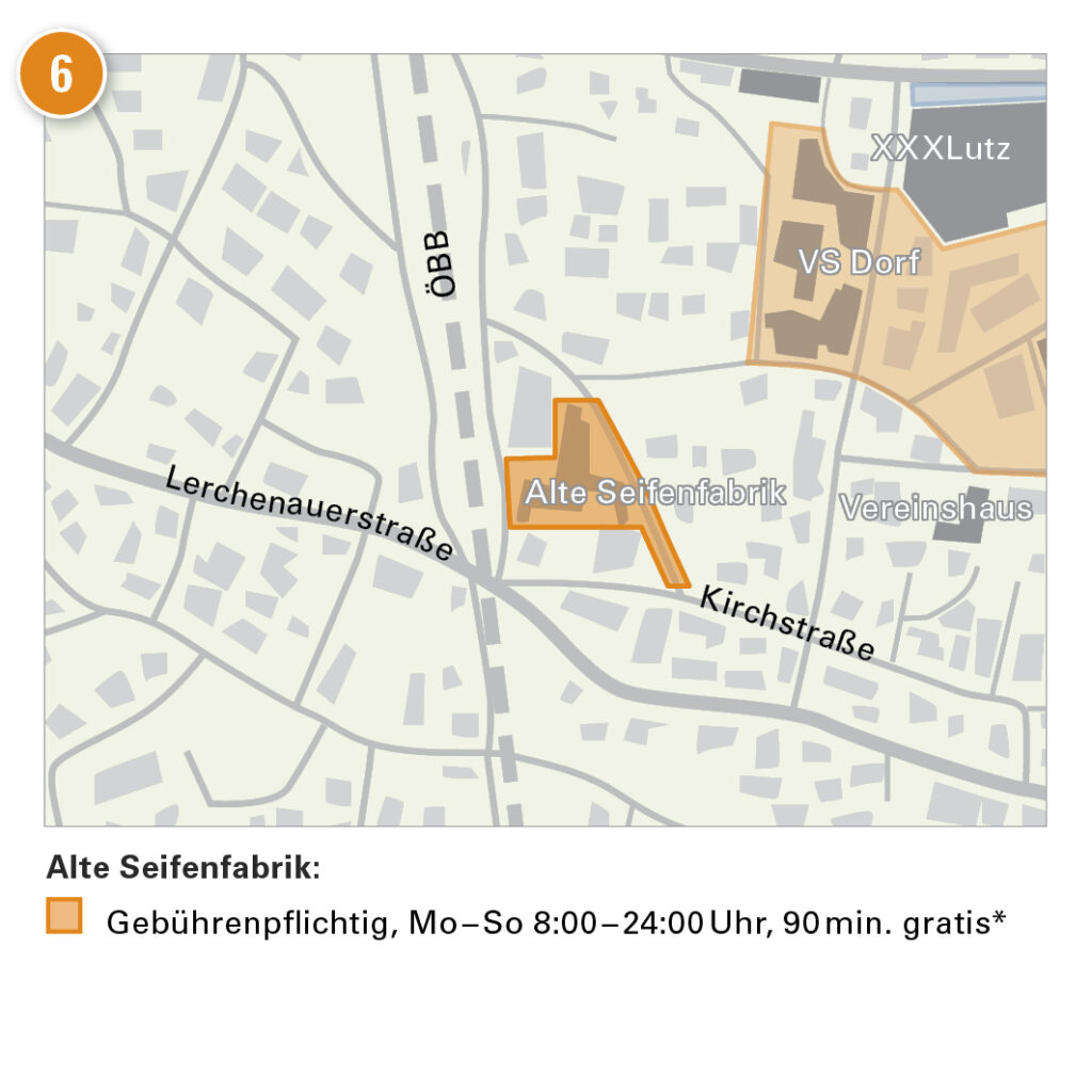 Detailplan der Parkzone Seifenfabrik in Lauterach