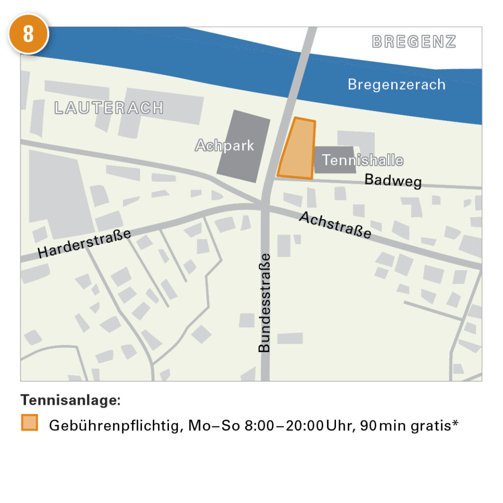 Detailplan der Parkzone Tennisanlage in Lauterach