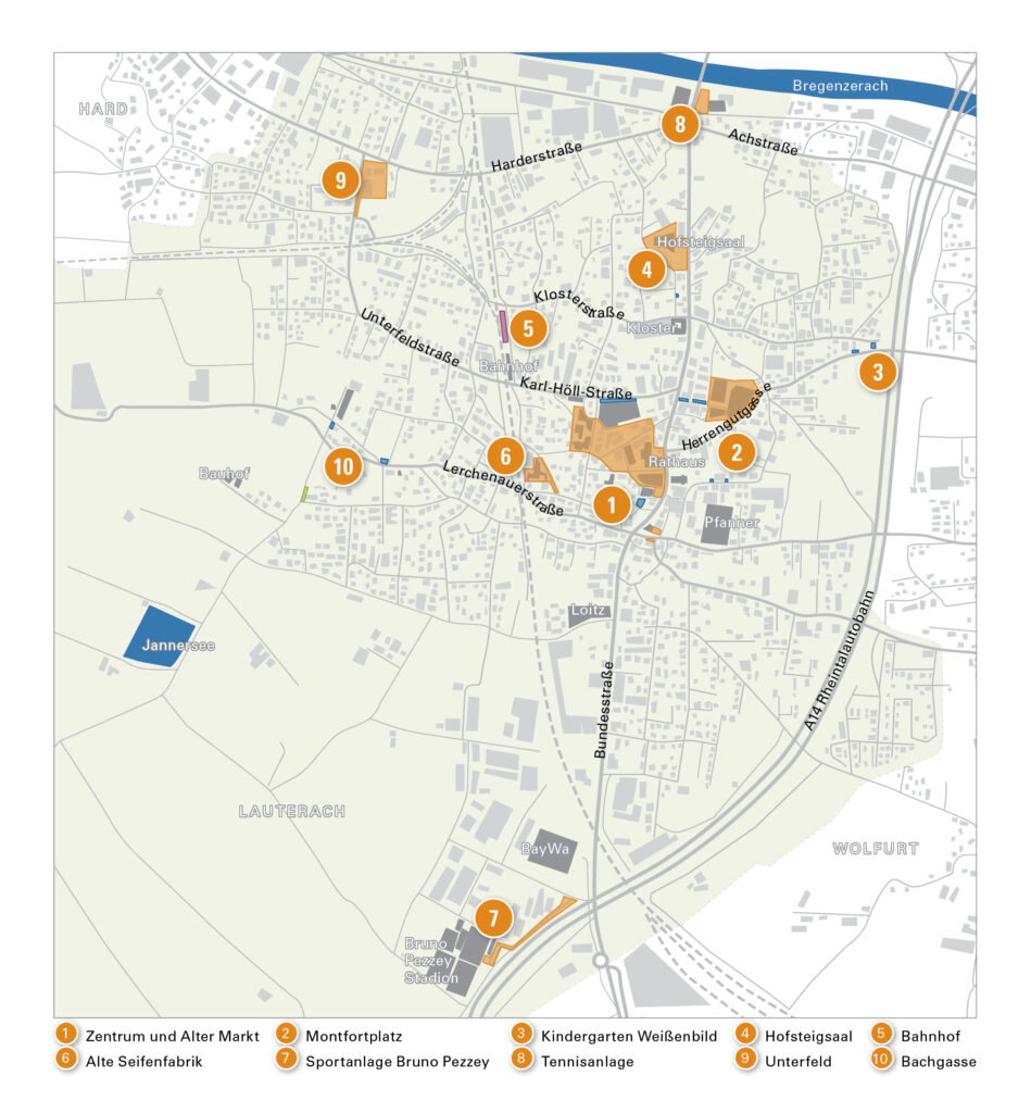 Plan der Parkzonen in Lauterach