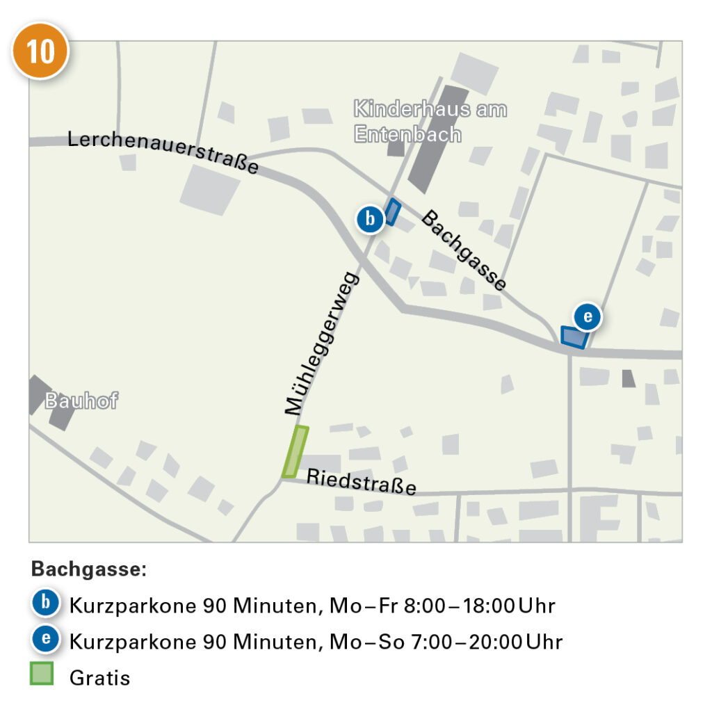 Detailplan der Parkzone Bachgasse in Lauterach